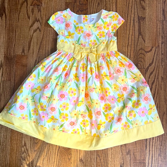 Gymboree Yellow & Pink Floral Print Dress Size 6 - Picture 1 of 1